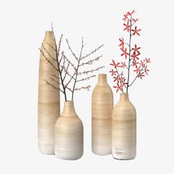 日式花瓶米色渐变色日式瓶子高清图片