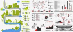 公路图表统计图图标与生态节能元素矢量图高清图片