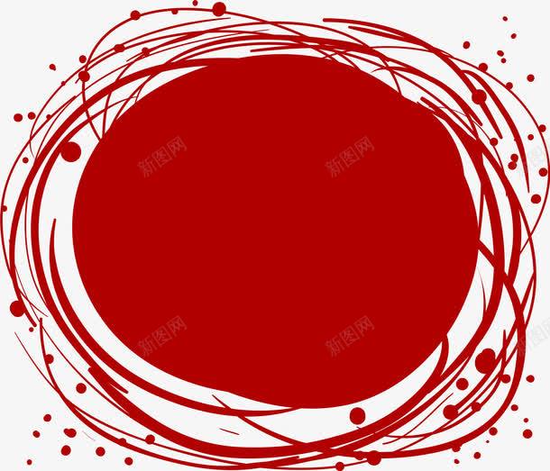 红色线条圆圈背景png免抠素材_88icon https://88icon.com 交织线条 交错线条 圆圈背景 斑点标志 红色线条