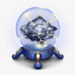 蓝色水晶球png免抠素材_88icon https://88icon.com 悬浮 蓝色水晶球 闪电 魔法