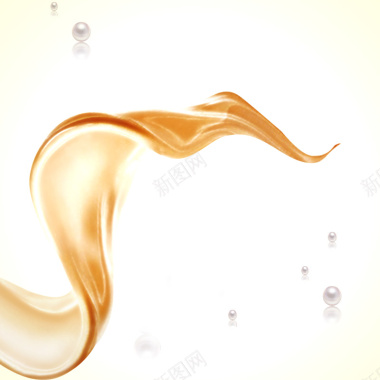 金色丝带护发素PSD分层主图背景背景