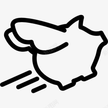 猪小福飞猪的轮廓图标图标