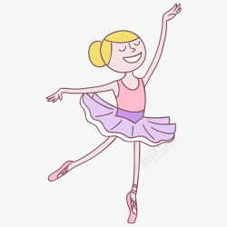 可爱的卡通少儿芭蕾舞者插画素材