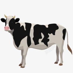 手绘家畜动物母牛矢量图高清图片