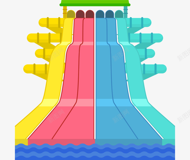 儿童节水上游乐园png免抠素材_88icon https://88icon.com 儿童节 水上游乐园 水上滑道 游乐园滑道 游乐园设备 游乐园设施