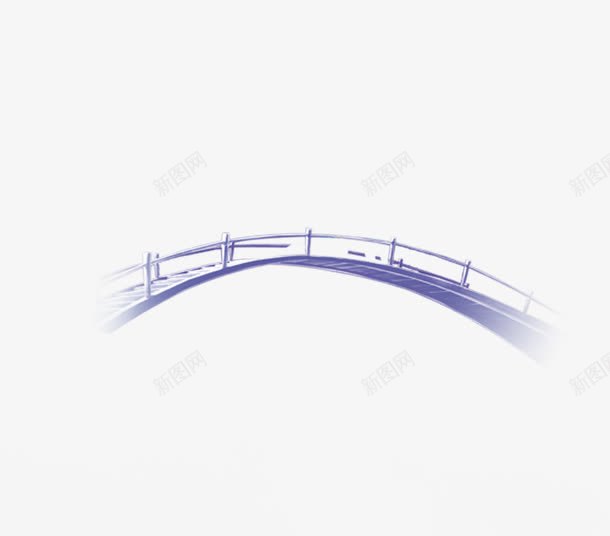 蓝色小桥png免抠素材_88icon https://88icon.com 交通桥 弧形 拱形 拱桥 桥梁 蓝色桥