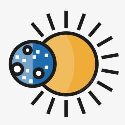 多色图标太阳和地球图标高清图片