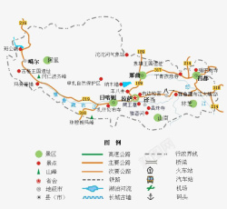 新疆线性地图西藏线性地图高清图片