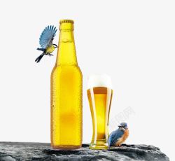 玻璃啤酒杯夏天啤酒高清图片