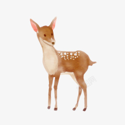 小清新可爱手绘的小鹿矢量图素材