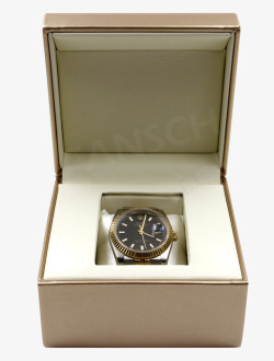 手表防尘盒高级香槟色手表盒高清图片