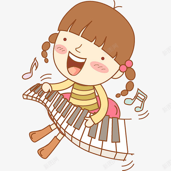 弹琴的女孩png免抠素材_88icon https://88icon.com 动听的 卡通 可爱的 唱歌 小女孩 弹琴的 漂亮的