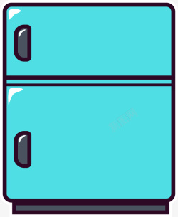 蓝色冰箱蓝色扁平化冰箱矢量图高清图片