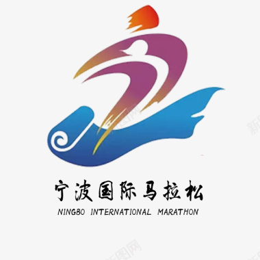 抽象的猫头鹰马拉松logo图标图标