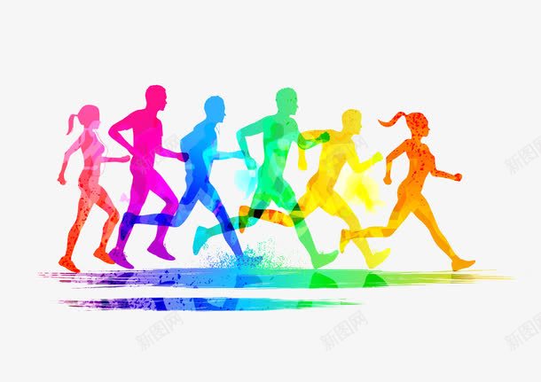 彩绘一群跑步的人png免抠素材_88icon https://88icon.com 奔跑 彩绘一群跑步的人 起跑 起跑线 跑 高清免扣素材