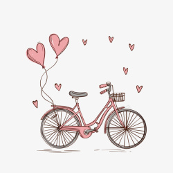 彩色自行车爱心自行车矢量图高清图片