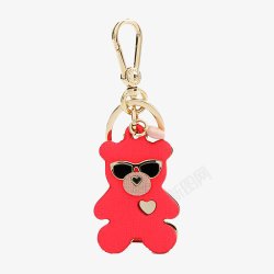 红色墨镜小熊钥匙扣素材