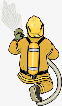 卡通手绘消防员素材