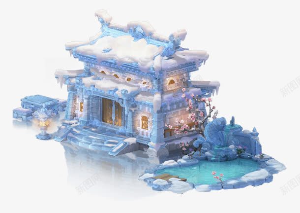 白雪覆盖的宫殿png免抠素材_88icon https://88icon.com 宫殿 白雪 花朵