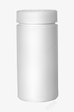 纯白色塑料反光的广口瓶实物素材