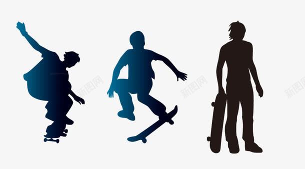 运动人物psd免抠素材_88icon https://88icon.com 剪影人物 滑板 装饰 运动会