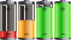 各种彩色电池彩色的电池电量提示符号图标矢量图高清图片