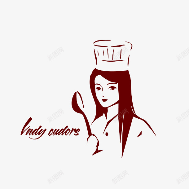 简笔手绘长发女性厨师png免抠素材_88icon https://88icon.com 卡通厨娘 女性厨师 手拿勺子 简笔手绘 美女厨娘 装饰图案