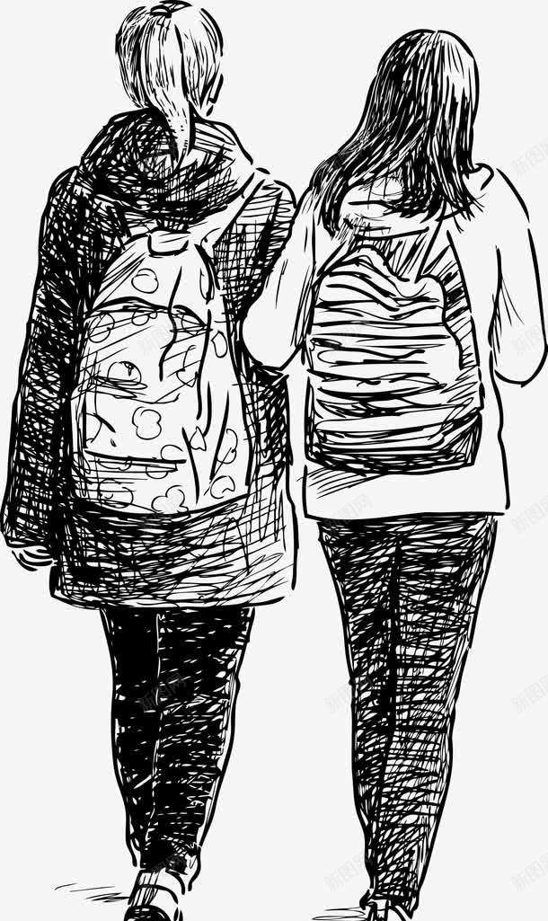 手绘背着书包的女学生图png免抠素材_88icon https://88icon.com 中学生 人物 卡通人物图 卡通图 卡通高中生 学生 学生图 矢量人物 矢量学生 矢量高中生 高中生