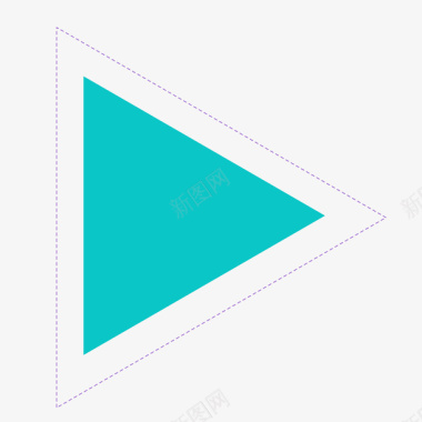 动感辅助图形蓝色白边三角箭头矢量图图标图标