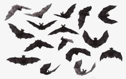矢量吸血鬼各种姿势的蝙蝠剪影高清图片