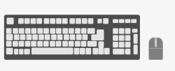 灰黑色电脑键盘鼠标矢量图素材
