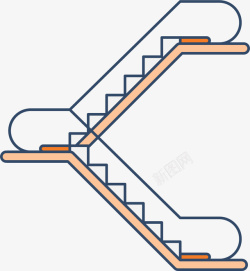 两层楼两层楼上下扶梯矢量图图标高清图片