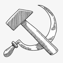 各国党标简易手绘风格中国共产党党标镰刀高清图片