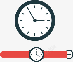 扁平手表和时钟矢量图素材