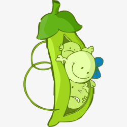 卡通大豆可爱的卡通豌豆宝宝高清图片