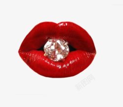 钻石红唇素材