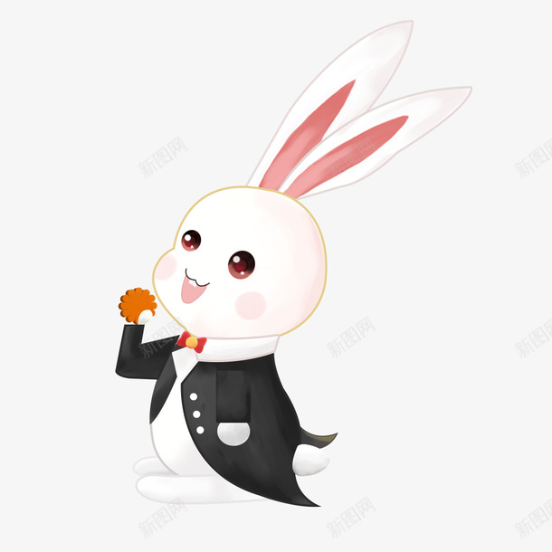 吃月饼的小兔子png免抠素材_88icon https://88icon.com 中秋节 动物设计 卡通 可爱 吃月饼 小兔子