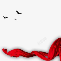 布绸红色现代海报装饰高清图片