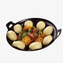 窝窝头铁锅炖鸡素材