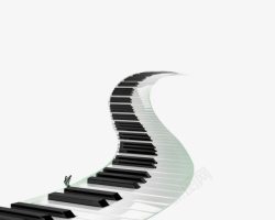 一条路黑白钢琴琴键高清图片