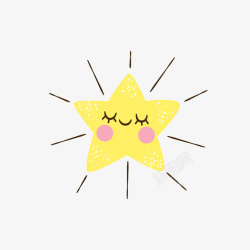 黄色发光的小星星矢量图素材
