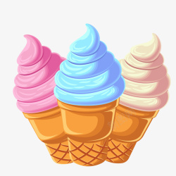 彩色雪糕彩色圆弧雪糕冰激凌食物元素矢量图高清图片