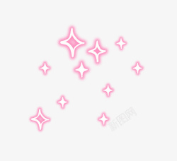 粉色发光粉色菱形星星高清图片