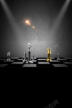商务国际象棋大赛海报背景