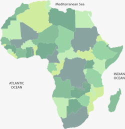 非洲拼图绿色拼图非洲地图矢量图高清图片