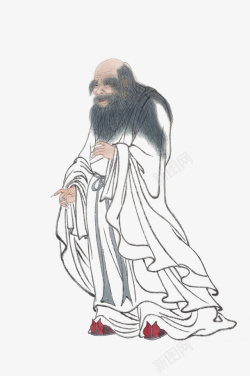 道家创始人中国风手绘水墨老子画像高清图片