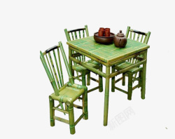竹子编制的椅子小巧家具高清图片