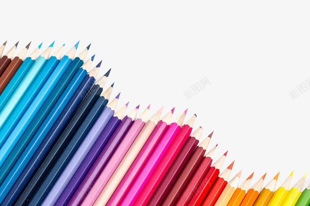 五彩铅笔png免抠素材_88icon https://88icon.com 产品实物 彩笔 彩色铅笔 画笔