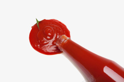 红色B透明易碎品玻璃番茄酱包装倒出的高清图片