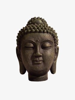 佛祖神像透明图石头风格佛头高清图片
